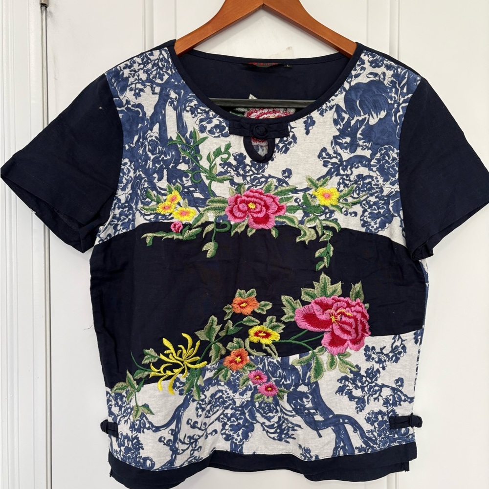 Floral Embroidered Women's Top